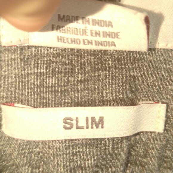 Quiksilver XXL Slim Fit Hawaiian Shirt Mens Short Sleeve Gray Blue Floral Casual - Picture 3 of 4